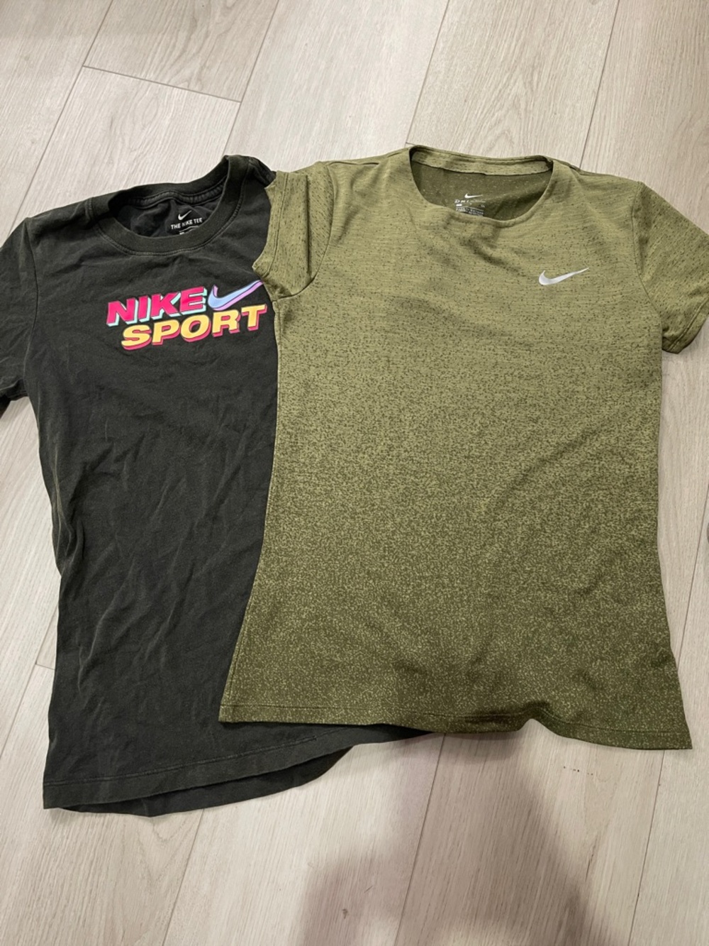 Nike Two-Pack Short Sleeve Tees in Olive Green and Black